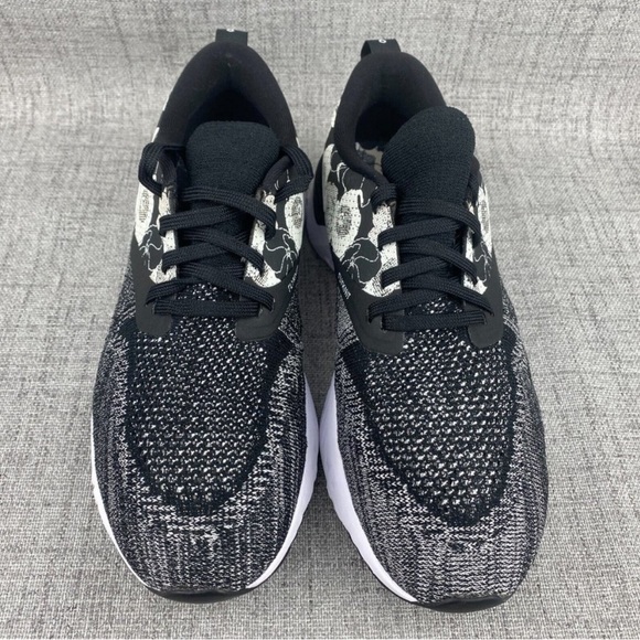 Nike Odyssey React 2 Flyknit FLR Running Shoes Womens 8 Black Floral Trainers - Picture 3 of 4